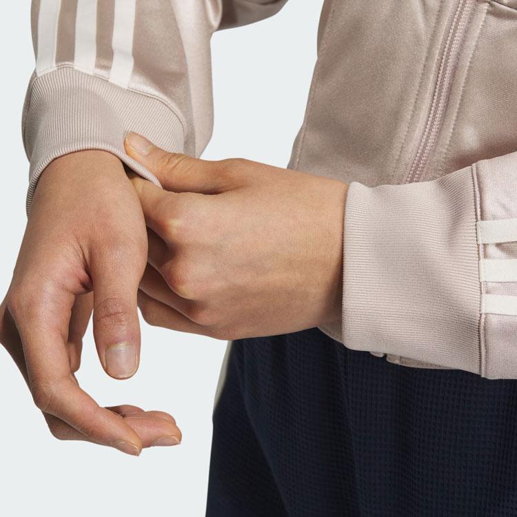 Adidas Casaco Esportivo Tricotado Color Block Originals Corset Sst Tops Femininos Miracle-Cinza Marrom IX1905