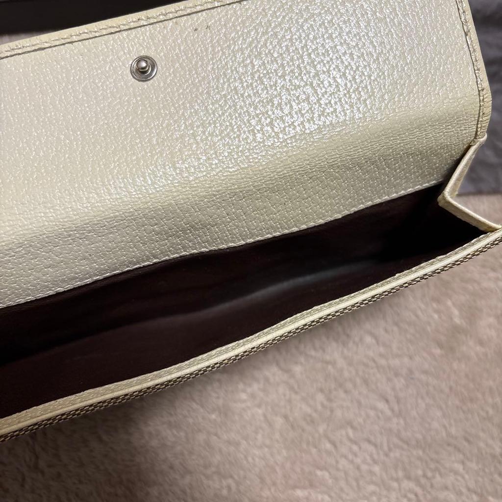 Used GUCCI Beige Canvas Long Wallet