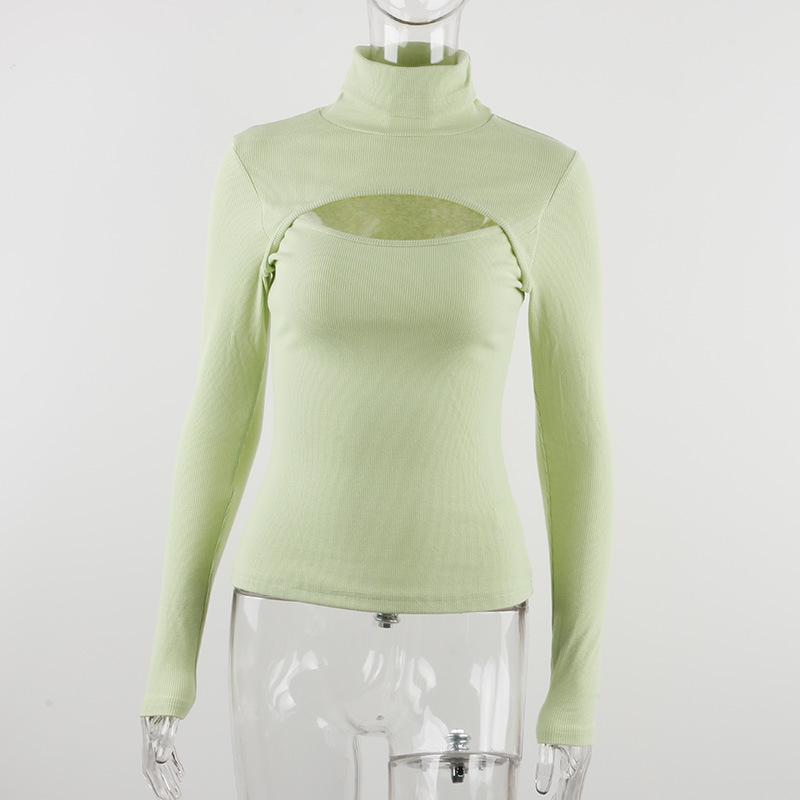 Women's Autumn & Winter Knit Chest-Revealing Long Sleeve Top - European and American Style