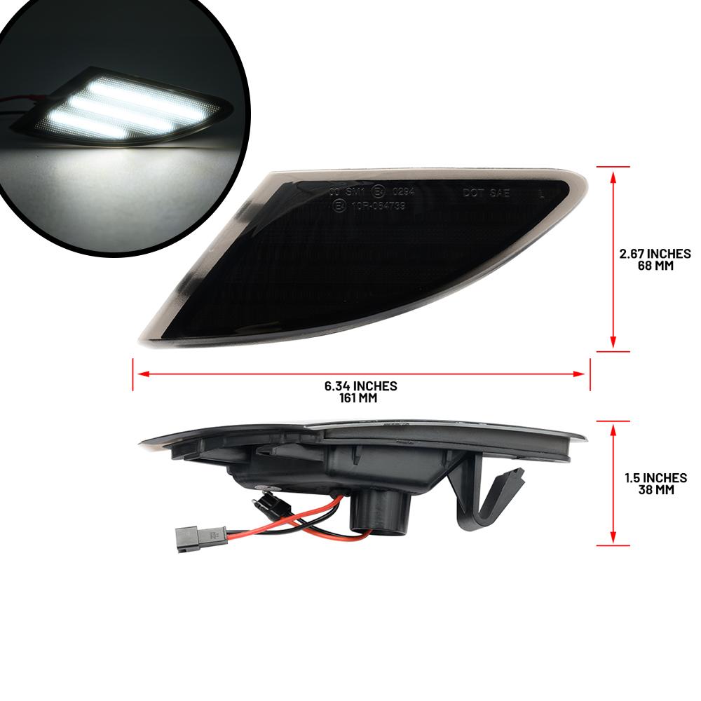 Replace OEM#A2518200121 Front Bumper White LED Fender Repeater Reflector Side Marker Lights For Benz W251 R-Class 2006-2010