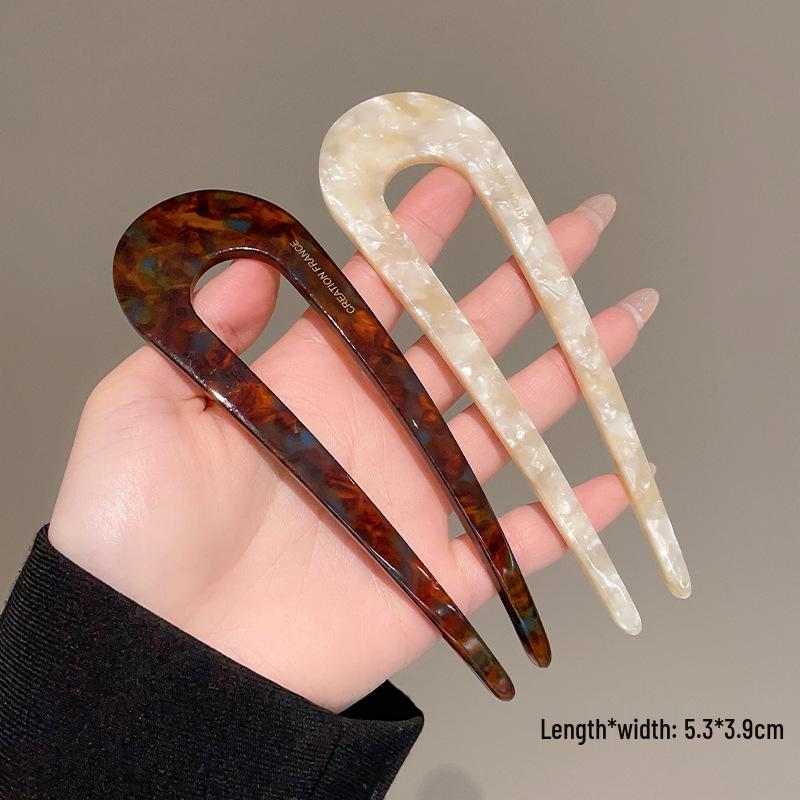 Spring 2025 High-End Pearl U-Shaped Hairpin – Ancient Style Chinese Hair Styling Accessory for Women