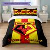 Watford FC Custom Name Text Bedding Set 1 Duvet Cover+2 Pillowcases Soccer Logo Personalized Gift For Special Occasion Bedroom Decor