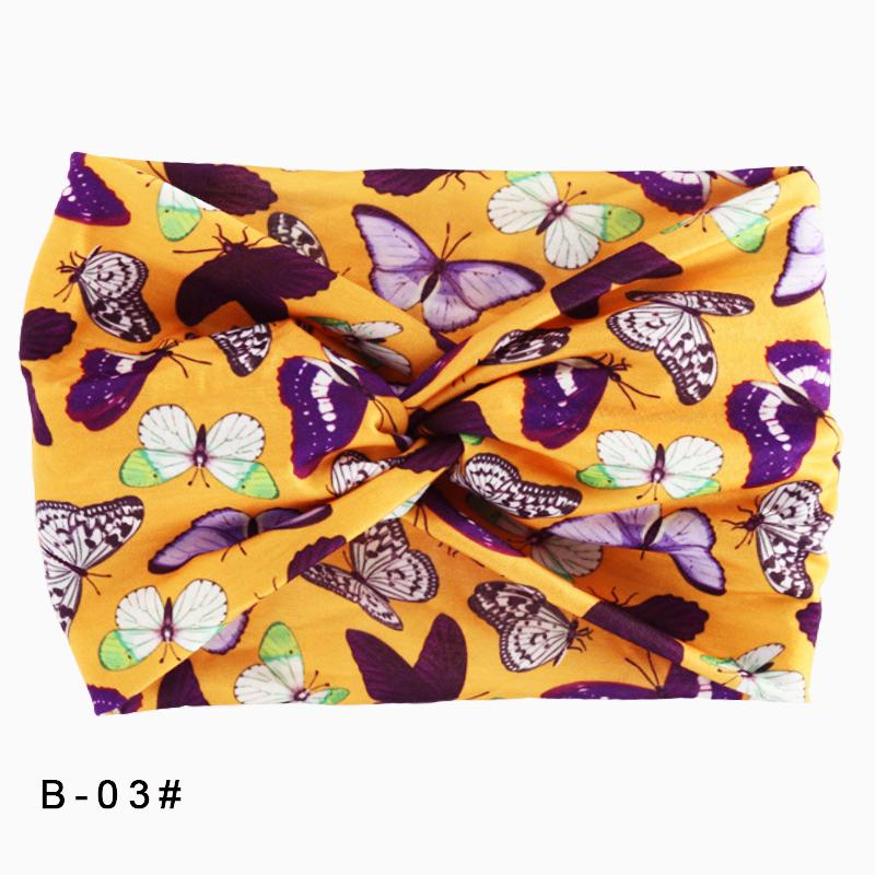 Printed Wide Elastic Headband Pilates Yoga  Running Cycling Hairband Turban Makeup Hair Hoop Makeup Headwrap for Women Girl