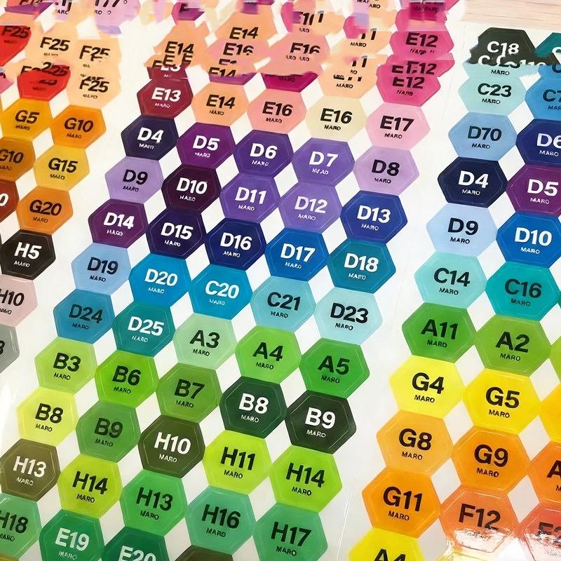 221/302 Color Code Square-Shaped Stickers Labels Stickers Storage Box Accessories Colorful