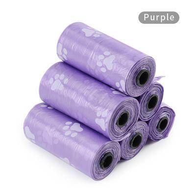 6Pcs Pet Waste Poop Bag Paw Print Clean up Refills Roll Picking Dog Pooper Bags