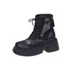 Summer  New Women's Ankle Boots Breathable Mesh Lace-up Chunky Platform Style Belt Buckle Back Zipper Sandals for Ladies