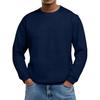Men's Loose-fitting Casual Waffle-weave  Neck Long-sleeved Top