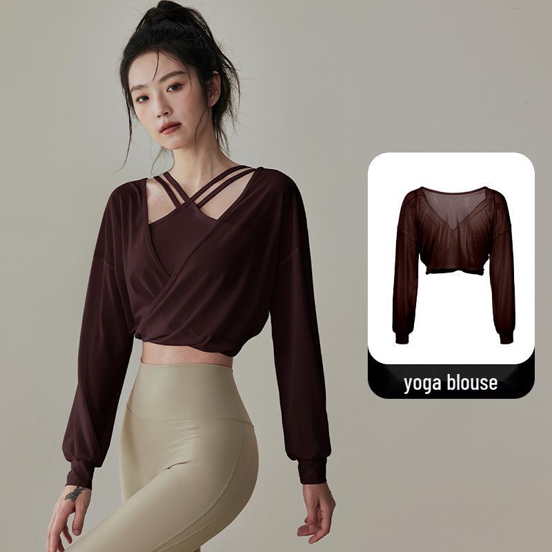 

High-End Women s Long-Sleeve Yoga Top, Autumn/Winter Style, Quick-Dry Pilates Fitness Wear M