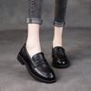 Leather retro one-pedal lazy shoes women's thick heel single shoes new small leather shoes flat bottom