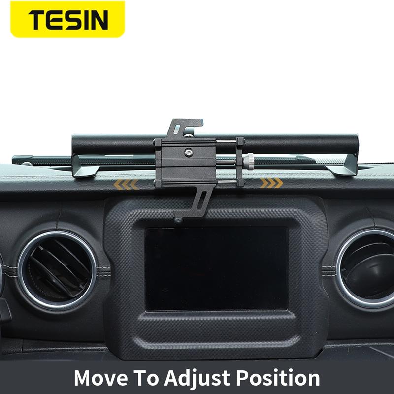 TESIN GPS Fixed Frame For Jeep Gladiator JT 2018+ Car Mobile Phone Support Holder Accessories For Jeep Wrangler JL