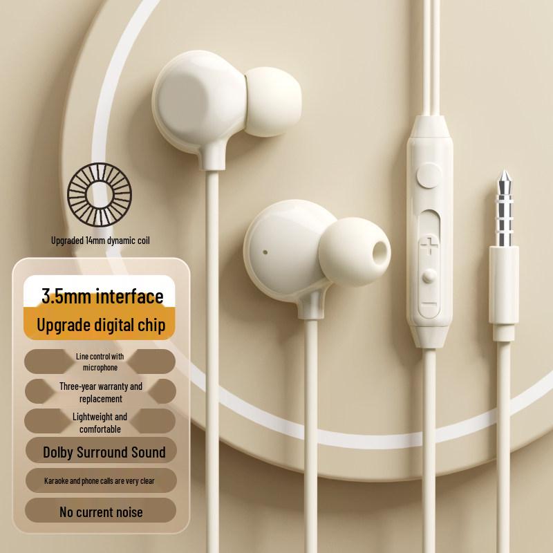 Genuine Wired Sleep Earphones with In-Ear High-Quality Sound, Noise Reduction, K-Singing, and Type-C Mobile Compatibility.