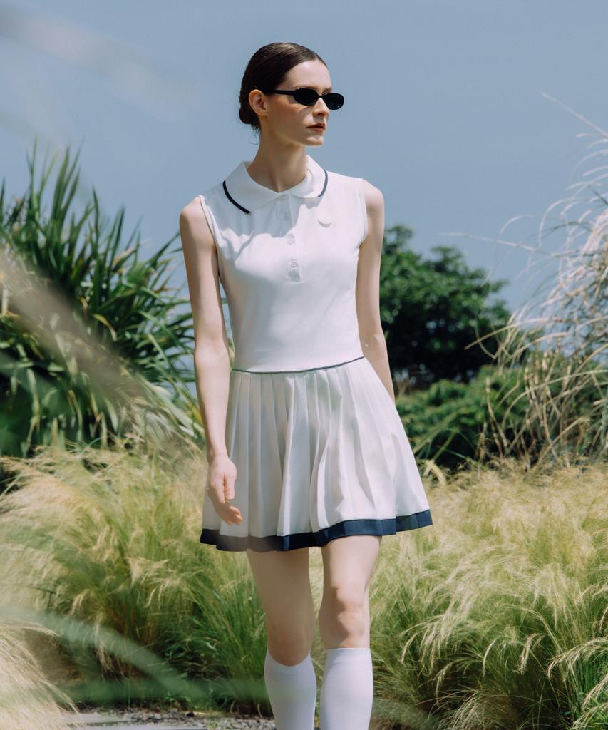 OBER GOLF Active Pleated Dress (White)