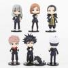 Jujutsu Kaisen 7-Piece Figure Set: Gojo, Itadori, Kugisaki, Fushiguro, Mahito, and Geto Gashapon Ornaments.