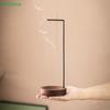 Modern Vertical Incense Burner - Brass Stick Holder with Wooden Ash Catcher for Yoga & Relaxation