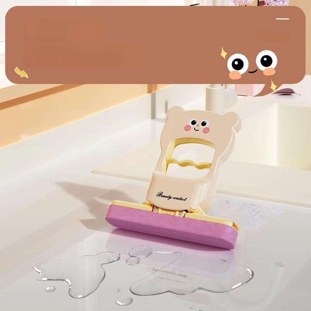 New Mini Foldable Desktop Mop Cartoon Bear Wet Dry Use on Absorbent Sponge Mop Table Wiping Tool Durable Desktop Lazy Small Mops