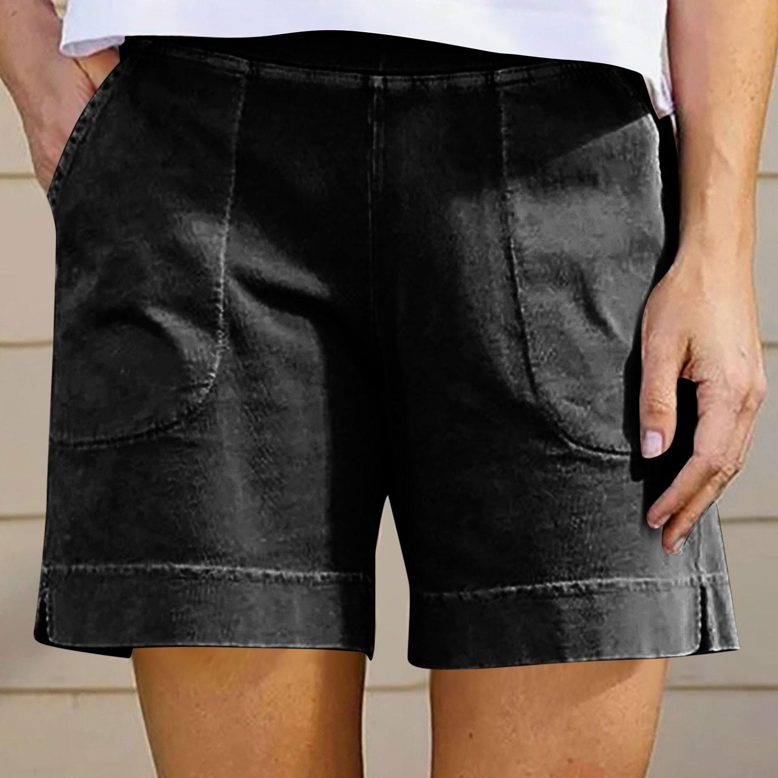 

Женские повседневные летние эластичные пляжные шорты однотонные повседневные шорты S