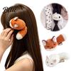 Modische Haarschmuckstücke für Reisen Plüschfuchs-Klammer Niedliche Tier-Haarnadel Weiche Pelz-Haarspange Stilvolles Dekor Friseursalon-Zubehör Damen Mädchen,