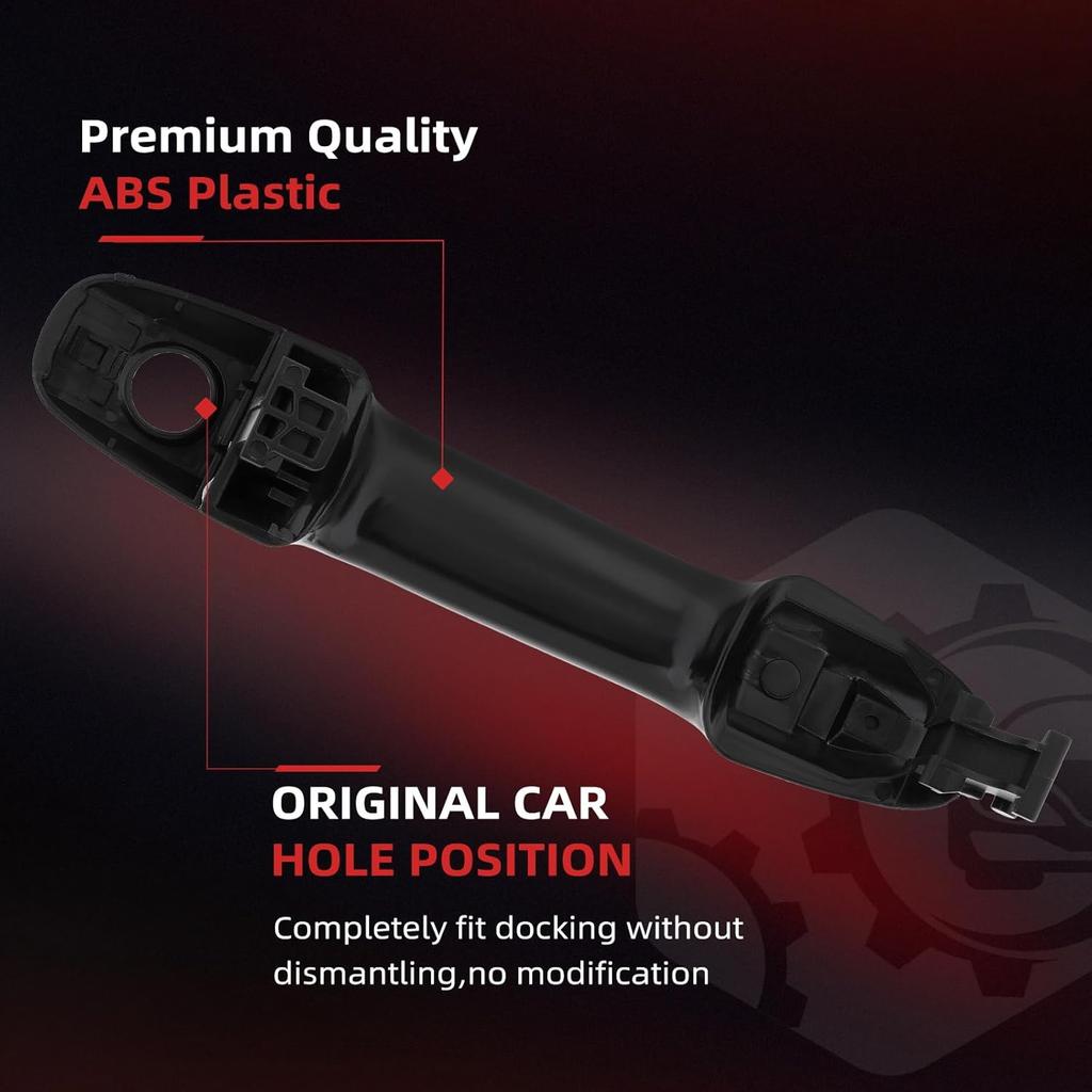 cciyu Exterior Door Handle Set - Front Driver Left Passenger Right Black (1pc) Compatible with 2012-2017 for Toyota Camry Replaces Part Numbers