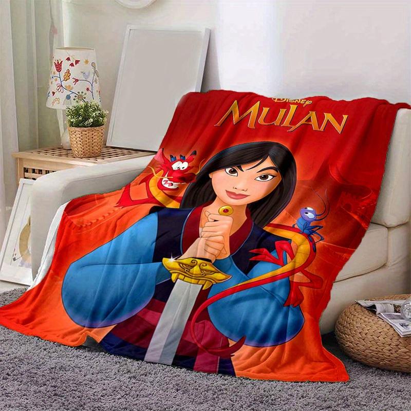 1 Stück, Disney Mulan Heimdekorative Kuscheldecke Weiche Decke für Sofa, Bett, Auto, Reisen, Camping, Büro-Nickerchen, Geschenkidee