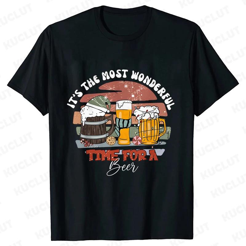 It Is The Most Wonderful Time for A Beer Shirt for Unisex Clothing Christmas Xmas Beer Drinking Lover T-Shirt Beer Time Tee Shirt S