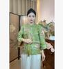 New Chinese style national style shirt women's new foreign style top diagonal placket thin top