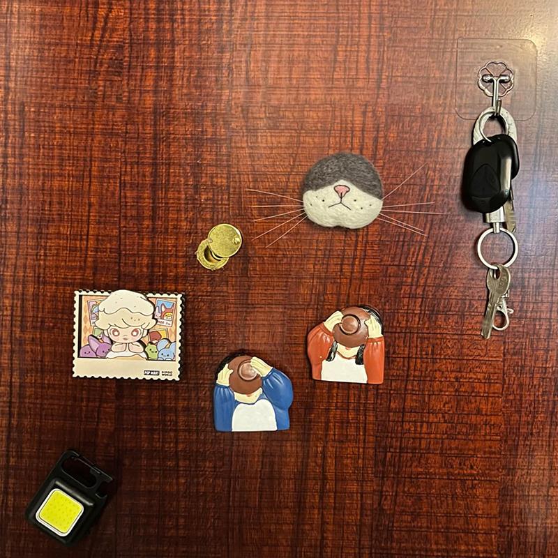 Cat Whisker Storage Felt Refrigerator Magnets Cat Whiskers Collection Cat Vibrissae Keepsake Pets Souvenir Gift Home Decor