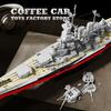 WW2 Military Battle Ship MOC Bricks Toys Navy Battleship Model Building Kits Cruiser Boat Blocks Boys Kids Adult Christmas Gifts