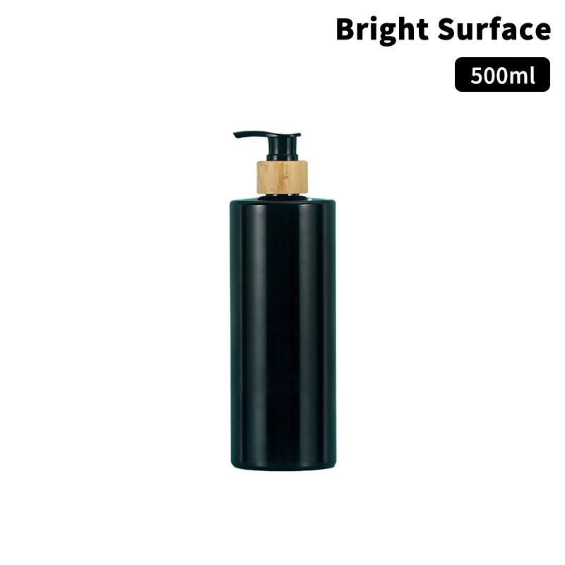 300/500Ml Cylindrical Bamboo Pump Dispenser Bathroom Pet Dish Soap Bottle Lotion Refillable Shower Gel Liquid Frosted Container