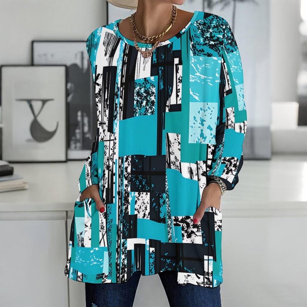 Women V Neck Plus Size Long Sleeve Blouse Soft Loose Tops For Daily Leisure Outfits