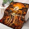 African Tribal Print Reversible Throw Blanket Polyester Flannel All Season Lightweight Office Home Gift