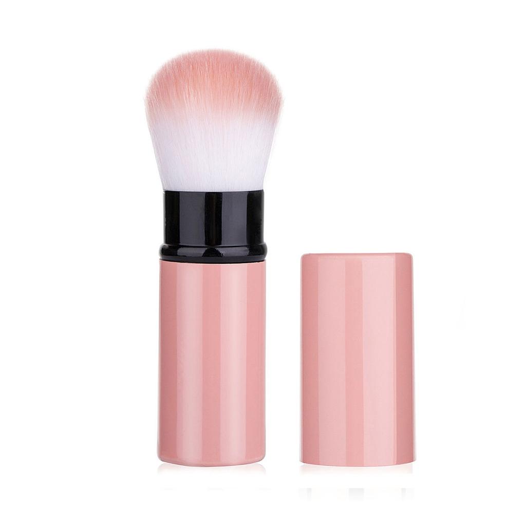 1ks Zatahovací štětec Štětec na make-up Štětec na pudr Růžový štětec Štětec na pudr Mini Multifunkční Přenosný S hliníkovou rukojetí