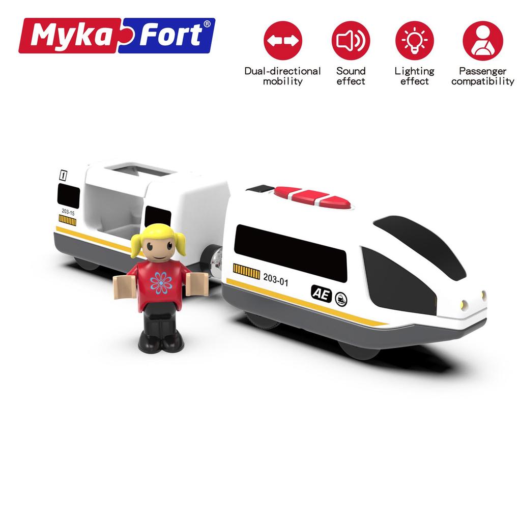 Small Train Rail Car Toy Electric Remote Control Locomotive Magnetic Wooden Track