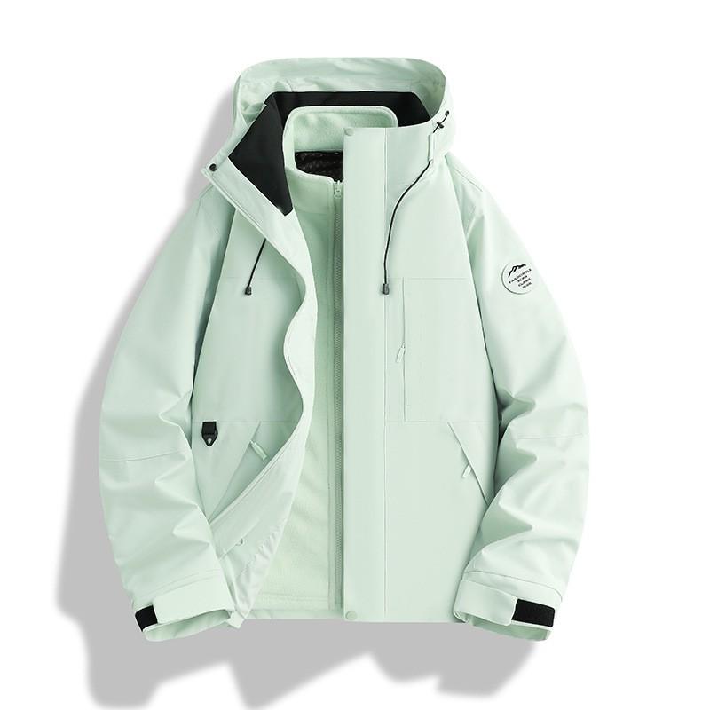 2026 Unisex 3-in-1 Detachable Waterproof Windproof Hiking Jacket Outdoor Trekking Mountaineering Camping
