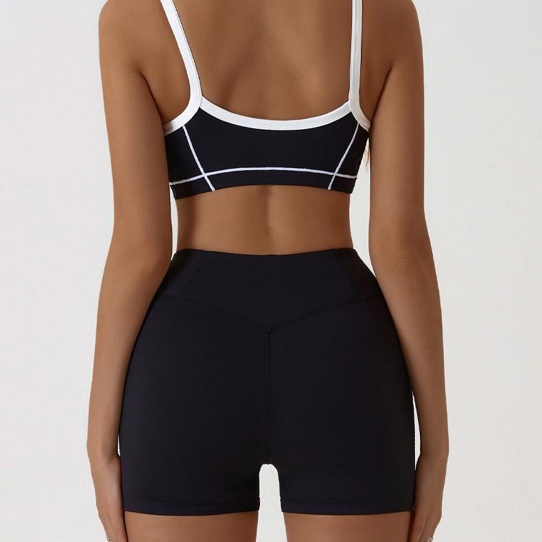 JYL Sleeveless Hollow Back Yoga Shorts Jumpsuit Fitness Bodysuit