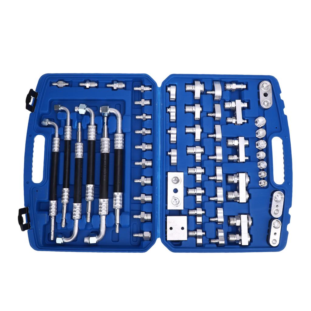 56pcs Automotive Air Conditioning Leak Test Kit Brass Air Conditioner Leak Detection Tool Repair Kit for Car Truck Auto
