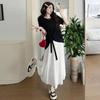 Maternity 2026 Bow T-Shirt & Lace Trim Skirt Set