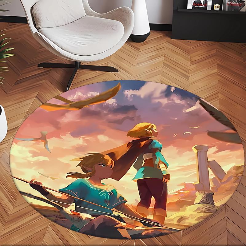 Zelda (1) Round Office Rug Decorative Floor Rug for Office Bedroom Living Room and Home Space