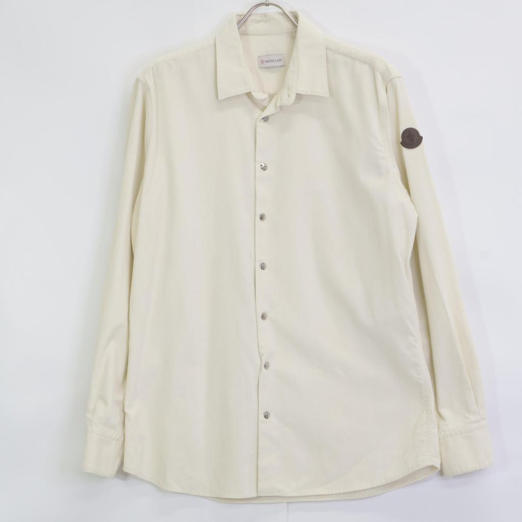 MONCLER 22 CAMICIA cotton long-sleeved shirt with sleeve buttons tops M IvoryUsed