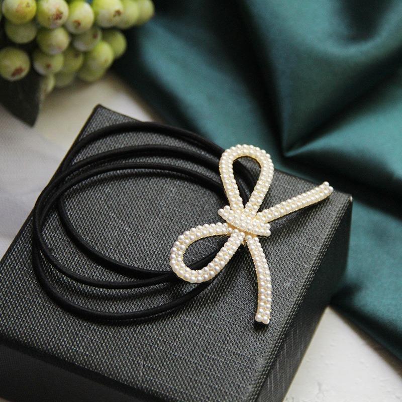 Korean Rhinestone Elegant Scrunchies Women Girls Elastic Hair Rubber Band Accessories Tie Hair Ring Rope Headdress