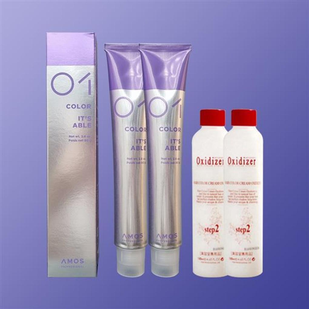 Amos It's Able Classic Blue Hair Dye X2 + Oxidizer X2