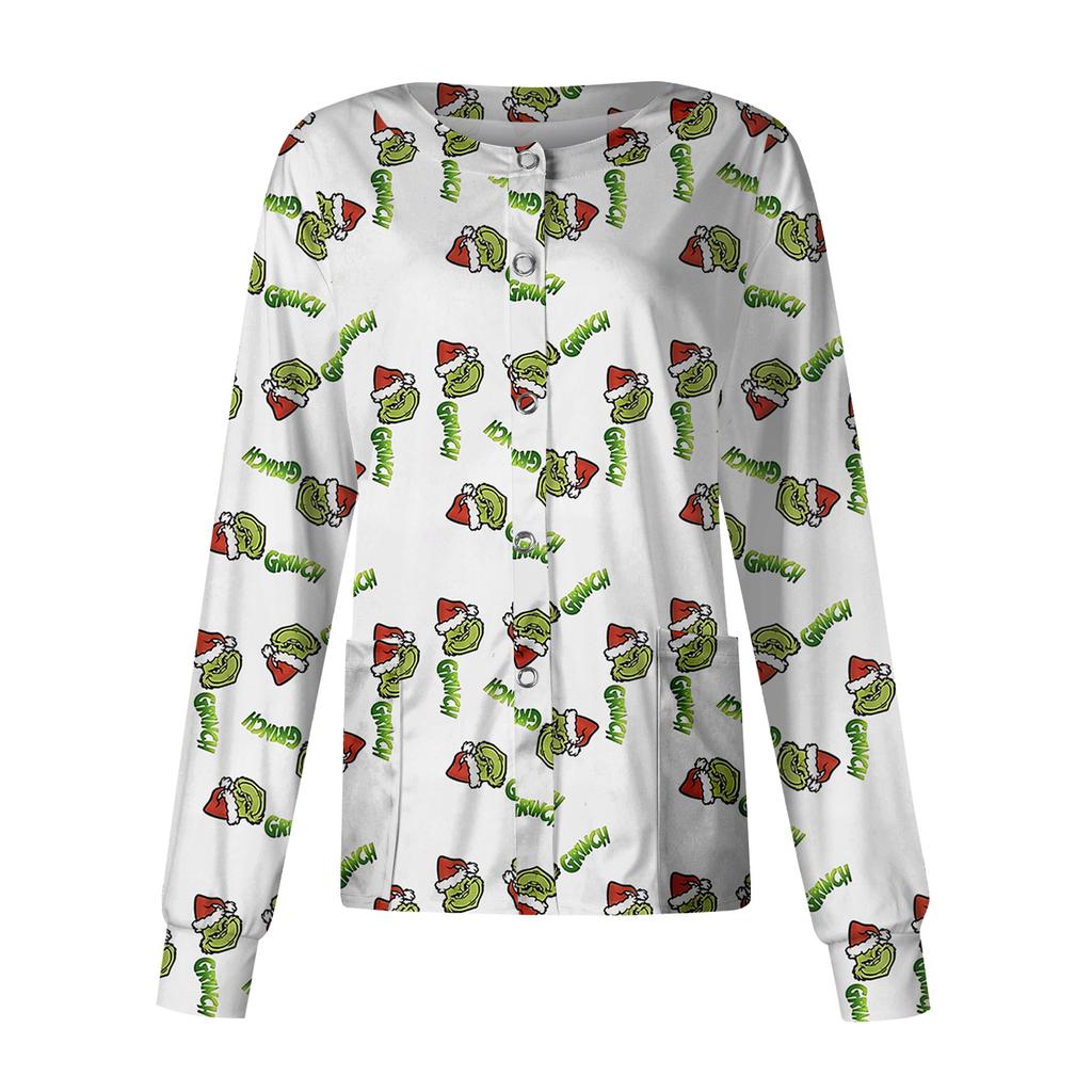 Women's Casual Long Sleeve Single Breasted  Printed Dry-nurse Top