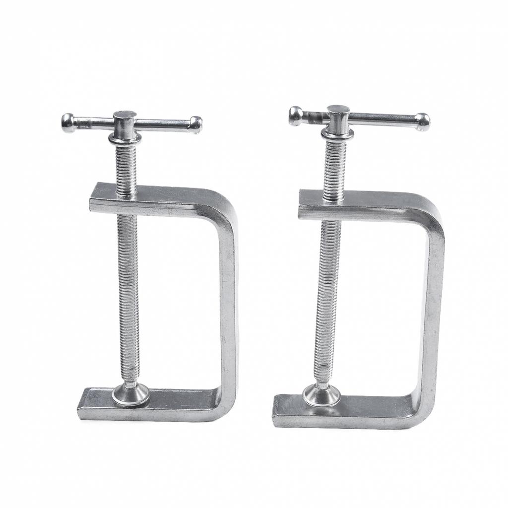 2pcs 50-100mm Woodworking Clamp C-Clamp G-Clamp For Wood Plastic Drilling Fixing