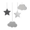Suspension Enfant - ATMOSPHERA - Lune - Bois MDF Et Coton - Gris - H46,5 Cm