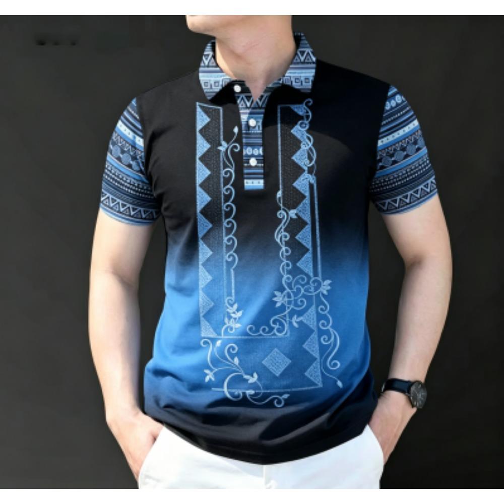 Men's Fashion 10 Color Print Polo Shirt Men's Outdoor Street Short Sleeve Tees Top Summer Home Casual T-shirt Men's and Women's Polo Shirt