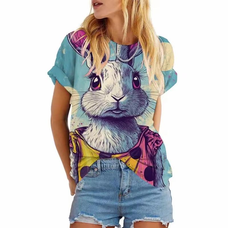 

Summer Romantic Countryside Purple and White 3D Floral Print Daily Casual Versatile Women s Short Sleeved T-shirt XS
