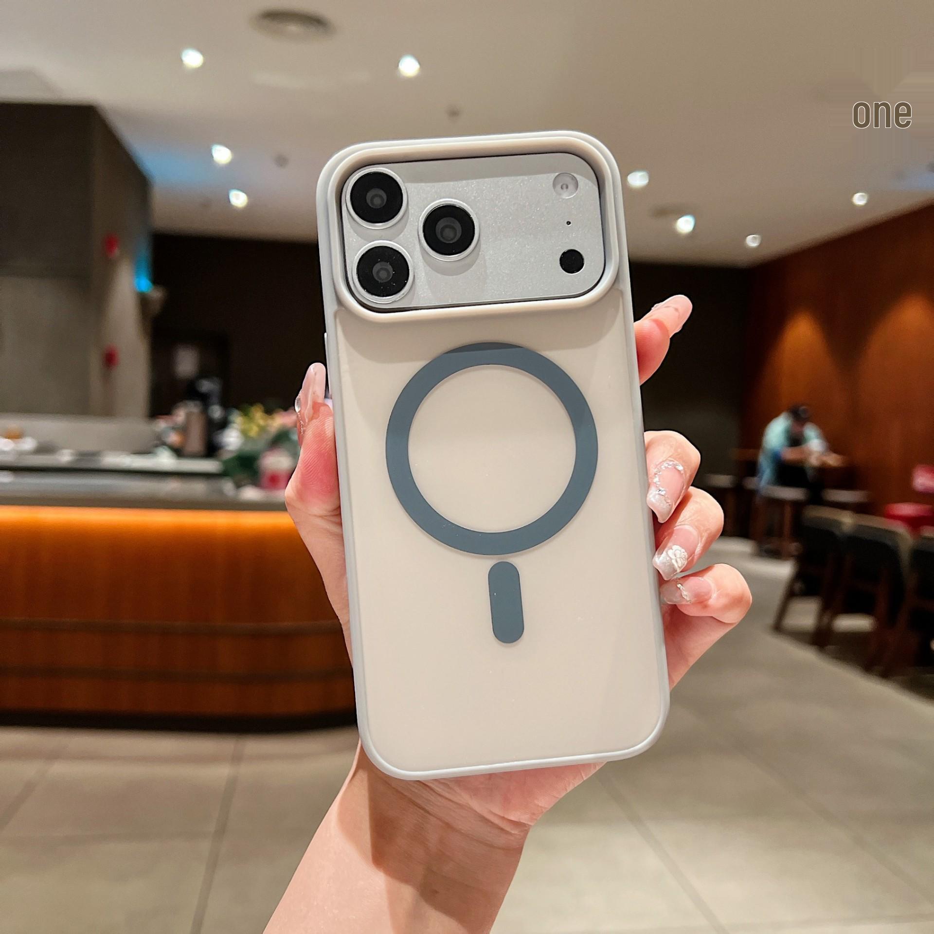 Colorblock Magnetic Frosted Protective Case for iPhone 15/16/17Promax iPhone 17 Pro Max