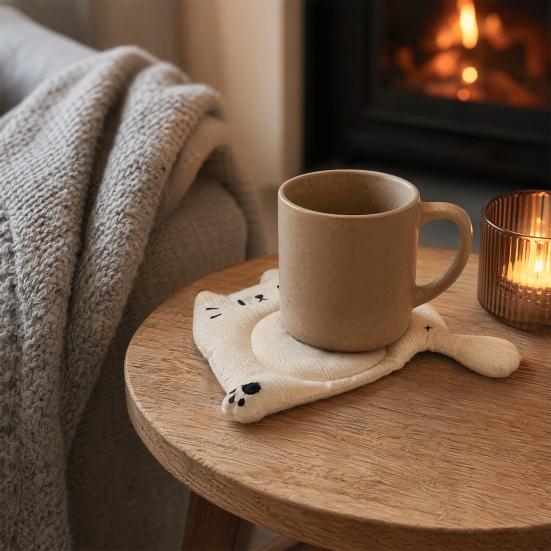 Cat Paw Coaster, Cute Animal Drink Coasters, Heat Insulation Mat for Coffee Cups, Absorbent Table Mat for Home Kitchen
