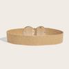 Spring And Summer Imitation Pp Grass Woven Elastic Belt Women'S Dress With Decorative Trend Waist Seal