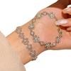 Korean Style Zircon Flower Bracelet: Silver Star Adornment, Simple & Elegant Design, Light Luxury Women's Hand Jewelry