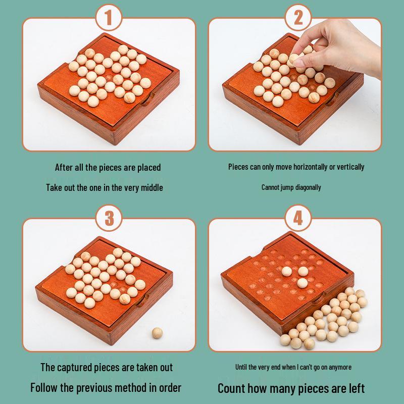 Klassisches Holz-Solitär-Puzzlespiel für Kinder
